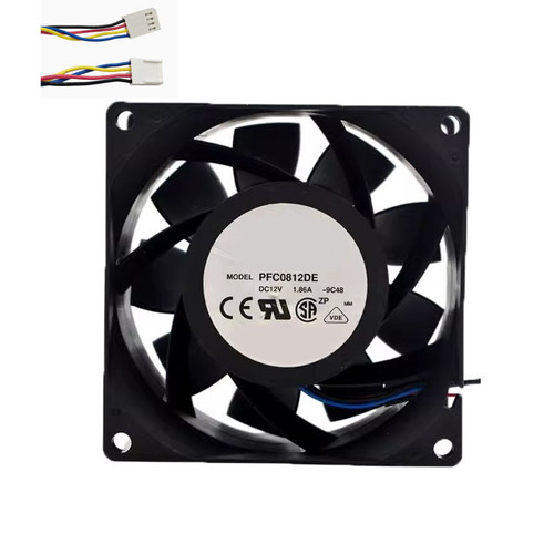 Cooling Fan For DELTA PFC0812DE-9C48 80*80*38MM DC12V 1.86A 4lines New
