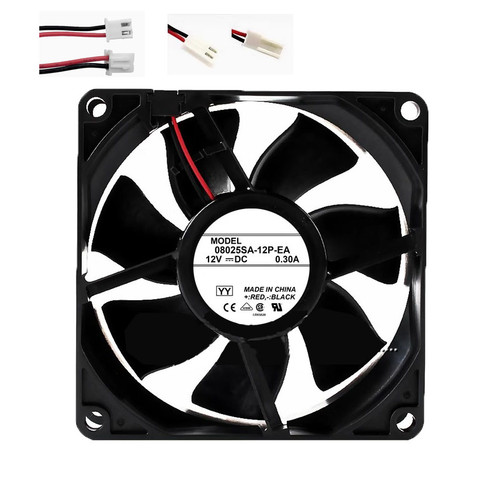 Cooling Fan For NMB 08025SA-12P-EA 80*80*25MM 12VDC 0.30A 2Lines New