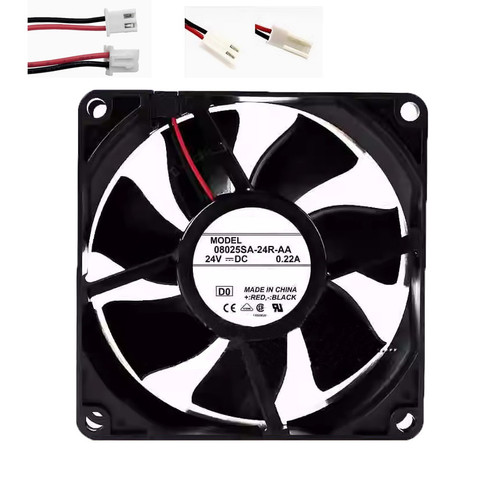 Cooling Fan For NMB 08025SA-24R-AA 80*80*25MM 24VDC 0.22A 2Lines New