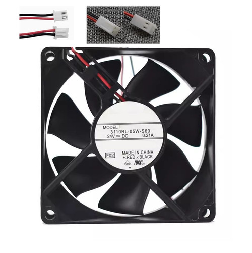 Cooling Fan For NMB 3110RL-05W-S60 80*80*25MM 24VDC 0.21A 2Lines New