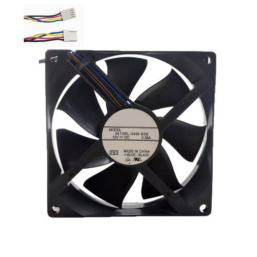 Cooling Fan For NMB-MAT 3610RL-04W-B56 90*90*25MM 12VDC 0.38A 4Lines New