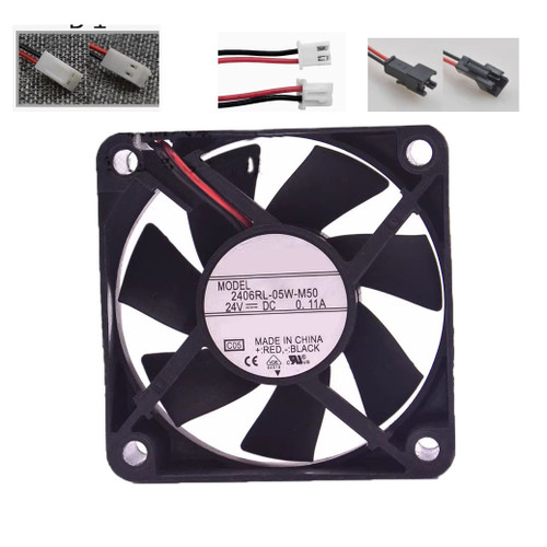 Cooling Fan For NMB-MAT 2406RL-05W-M50 60*60*15MM 24VDC 0.11A 2Lines New