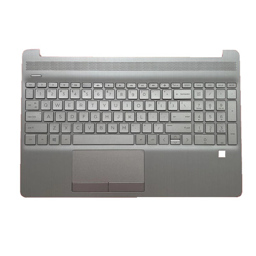 Laptop PalmRest&Keyboard For HP 15-DW0000 15-GW0000 15S-DU0000 15S-GU0000 L52154-001 fingerprint reader version with touchpad&backlit United States US Silver New