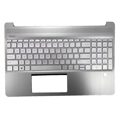 Laptop PalmRest&Keyboard For HP 15-DY0000 15-EF0000 15S-EQ0000 15S-FQ0000 L63578-001 fingerprint reader version without backlit United States US Silver New