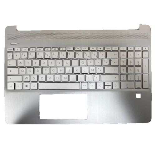 Laptop PalmRest&Keyboard For HP 15-DY0000 15-EF0000 15S-EQ0000 15S-FQ0000 L63579-001 fingerprint reader version with backlit United States US Silver New