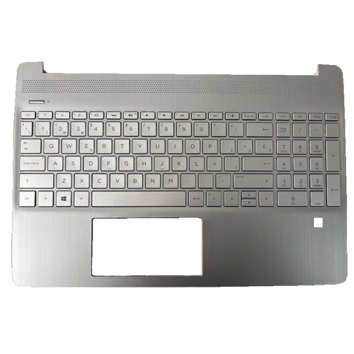 Laptop PalmRest&Keyboard For HP 15-DY0000 15-EF0000 15S-EQ0000 15S-FQ0000 L63579-071 fingerprint reader version with backlit Spanish SP Silver New