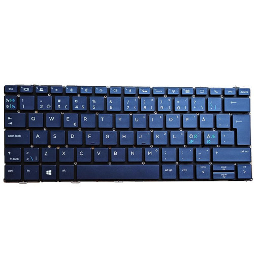 Laptop Keyboard For HP Elite Dragonfly G1 with backlit Nordic NE Blue New
