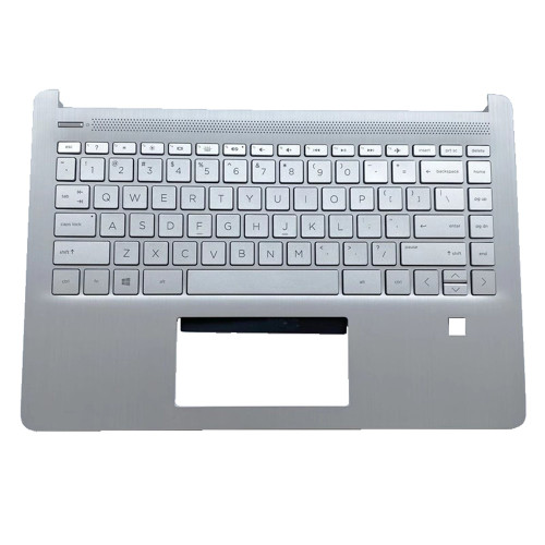 Laptop PalmRest&Keyboard For HP 14-DQ0000 14S-DQ0000 14-FQ0000 14S-FQ0000 14S-DR0000 14Z-FQ0000 L61507-001 with backlit with fingerprint hole United States US Silver New