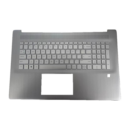 Laptop PalmRest&Keyboard For HP 17-CN0000 17T-CN000 17-CP0000 17Z-CP000 17S-CU0000 M50457-001 with backlit with fingerprint hole United States US Silver New