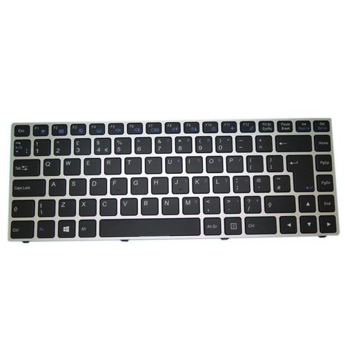 Laptop Keyboard For tuxedo BOOK XC1407 With Backlit United Kingdom UK With Silver Frame Black NEW