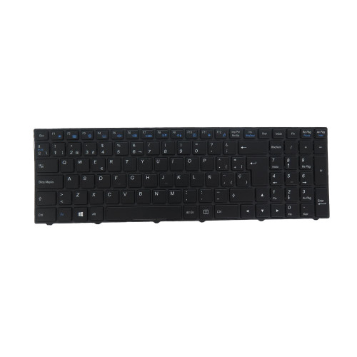 Laptop Monochrome Backlit Keyboard For CLEVO N252BU N252GU N252PU N252WU Spanish SP Black With Black Frame New