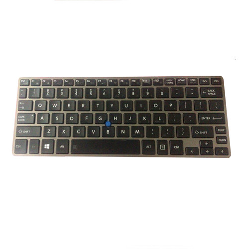 Laptop Keyboard For Toshiba Portege R30-A R30-A-12J R30-A-134 R30-A-13E R30-A-13T R30-A-14D R30-A-159 R30-A-17K R30-A-1C4 R30-A-1C5 English US Black With Gold Frame With Backlit&Pointing New