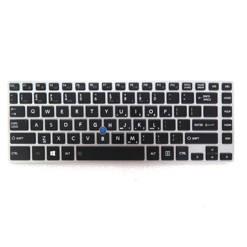 Laptop Keyboard For Toshiba Portege R30-A R30-A-11J R30-A-130 R30-A-13W R30-A-13X R30-A-140 R30-A-14C R30-A-14G English US Black With Silver Frame With Backlit&Pointing New