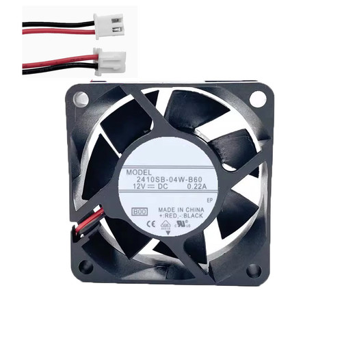 Cooling Fan For NMB 2410SB-04W-B60 60*60*25MM 12VDC 0.22A 2Lines New