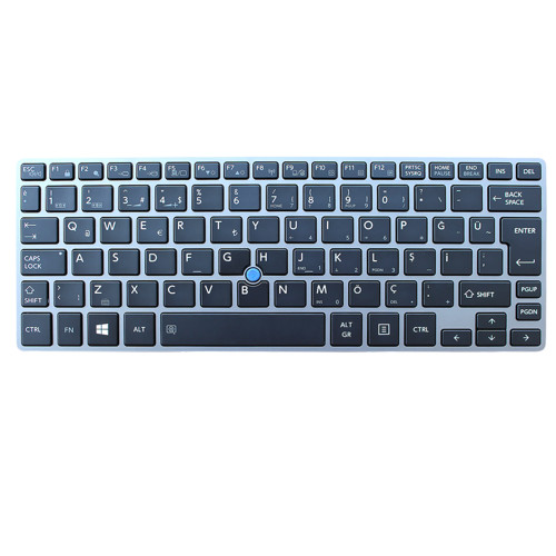 Laptop Keyboard For Toshiba Portege Z30-A Z30-A-115 Z30-A-12N Z30-A-12T Z30-A-12U Z30-A-136 Z30-A-13E Z30-A-13K Z30-A-13L Turkish TR Black With Gray Frame With Backlit&Pointing New