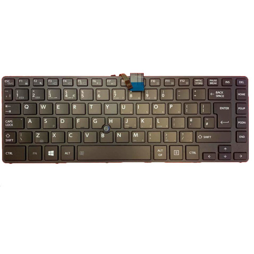 Laptop Keyboard For Toshiba Satellite Pro R40-C-10R R40-C-114 R40-C-12H R40-C-12W R40-C-13K R40-C-14L R40-C-163 R40-C-164 United Kingdom UK Black With Backlit&Pointing Used