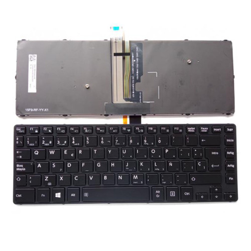 Laptop Keyboard For Toshiba Satellite Pro A40-D A40-D-10V A40-D-117 A40-D-11F A40-D-11L A40-D-11M A40-D-120 Spanish SP Black With Backlit Without Pointing New