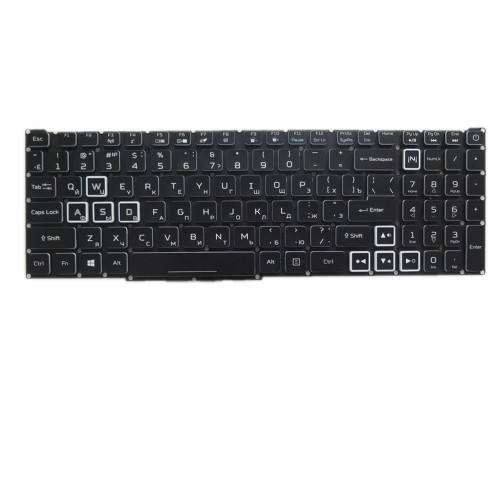 4-zone RGB Backlight Laptop Keyboard For ACER Nitro 5 AN515-54 Russian RU Black Keyboard New