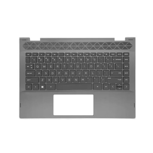 Laptop PalmRest&Keyboard with Silver edge For HP Pavilion X360 14M-CD0005DX 14M-CD0006DX 14-CD0000TU 14-CD0000TX 14-CD0003TU 14-CD0004TX 14-CD0006TU United States US without backlit Black
