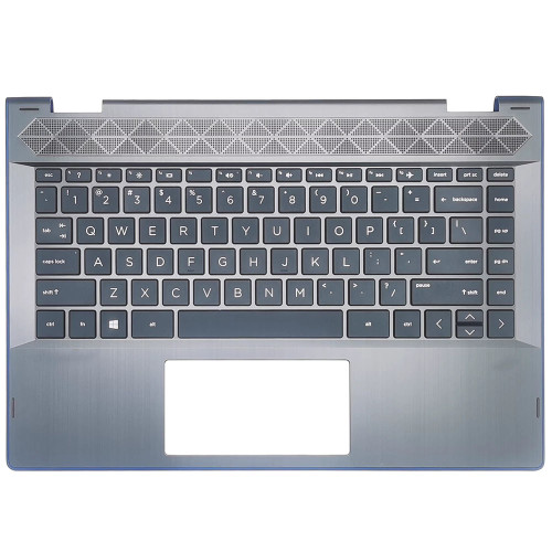 Laptop PalmRest&Keyboard with Blue edge For HP Pavilion X360 14-CD1028TX 14-CD1045TX 14-DD0000TU 14-DD0001TU 14-DD0002TU 14-DD0003TU 14-DD0XXX 14-DD1XXX United States US without backlit Black