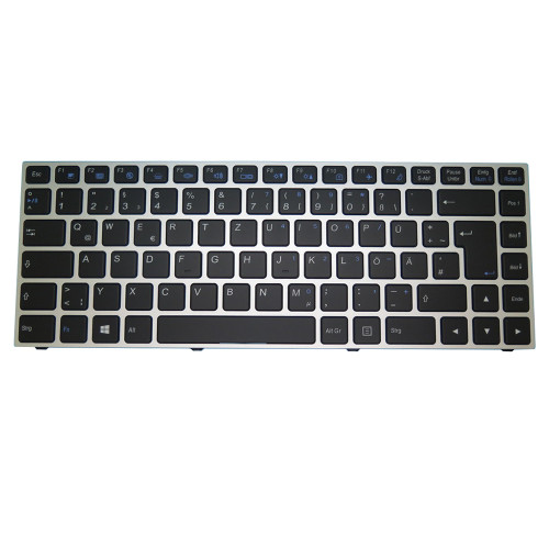 Laptop Keyboard For Schenker Slim 13 Germany GR Black With Silver Frame With Backlit New