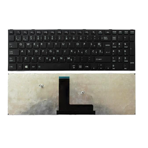 Laptop Keyboard For Toshiba Satellite C50T-B-110 Slovenian SL Black With Frame Used
