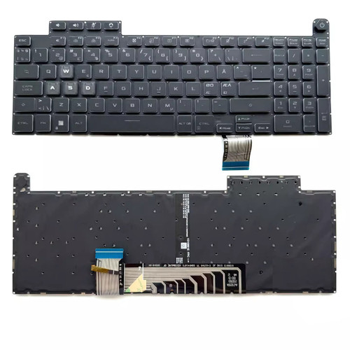 Laptop Keyboard For ASUS TUF Gaming F17 FX707ZC FX707ZC4 FX707ZE Black Without Frame With Colorful Backlight Nordic NE