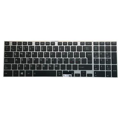 Laptop Keyboard For Toshiba Satellite L75D-A7238 Nordic NE Black With Silver Frame New