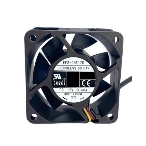 Cooling Fan EFS-06E12D DC12V 0.60A 6025 3PIN New
