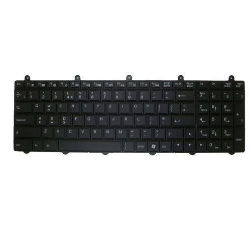 Laptop Keyboard For OcUK P170EM United Kingdom Black With Backlit