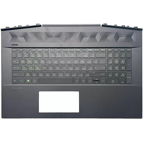 Laptop PalmRest&Keyboard For HP Pavilion Gaming 17-CD1014TX 17-CD1015TX 17-CD1016TX 17-CD0000TX 17-CD0001TX 17-CD0002TX with green backlit United States US Black new