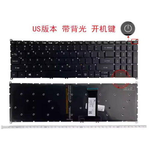 (With power button) Laptop Backlit Keyboard For ACER Nitro 5 Spin NP515-51 NP515-51-57M8 NP515-51-88MP 81PH 85CS English US New