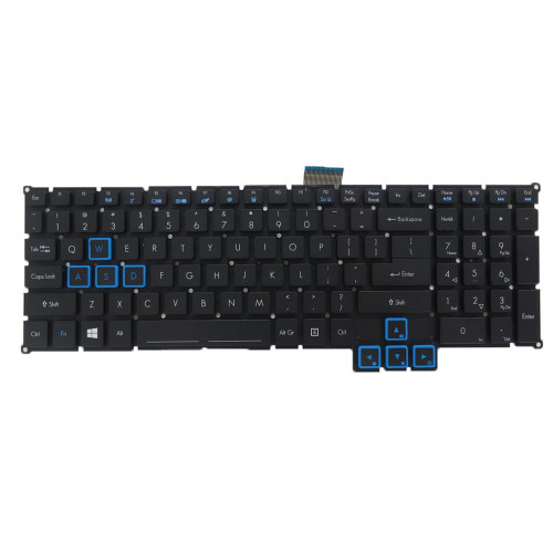 4-zone RGB Backlight Laptop Keyboard For ACER Predator G9-591 G9-592 G9-593 English US Blue WASD/Direction Keys New
