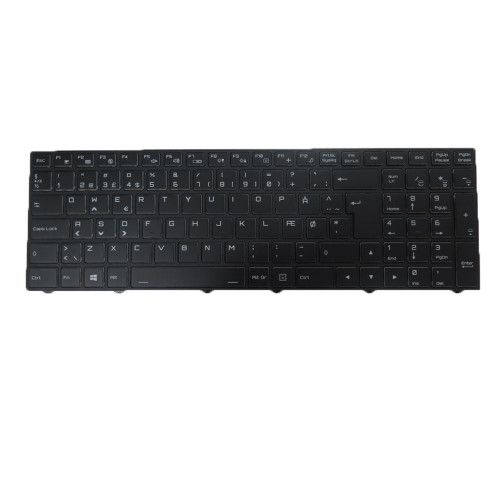 Laptop Per-key RGB Backlight Keyboard For CLEVO P960 P960ED P960EF P960EN P960RC P960RD P960RF P960RN Denmark DM Black With Black Frame 98% New