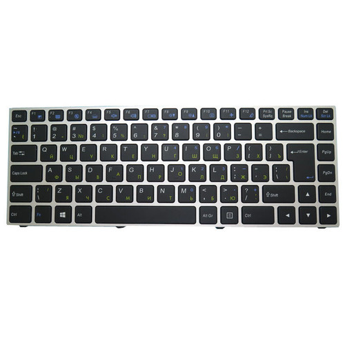 Laptop Backlit Keyboard For BTO X•BOOK 13CL824 N131WU Russian RU Black With Silver Frame New