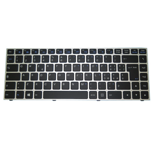 Laptop Backlit Keyboard For BTO X·BOOK 14CL76 P641RE Italian IT Black With Silver Frame New