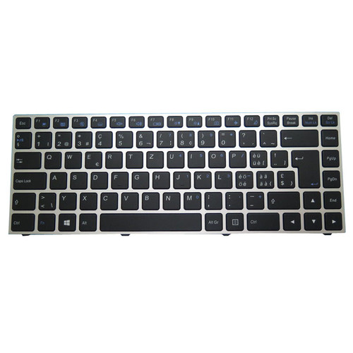Laptop Backlit Keyboard For BTO X·BOOK 14CL76 P641RE Swiss SW Black With Silver Frame New