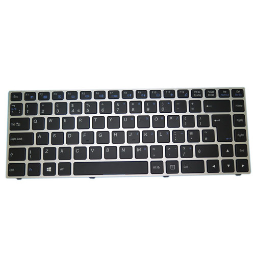 Laptop Backlit Keyboard For BTO U·BOOK 14U1034 N141CU United Kingdom UK Black With Silver Frame New