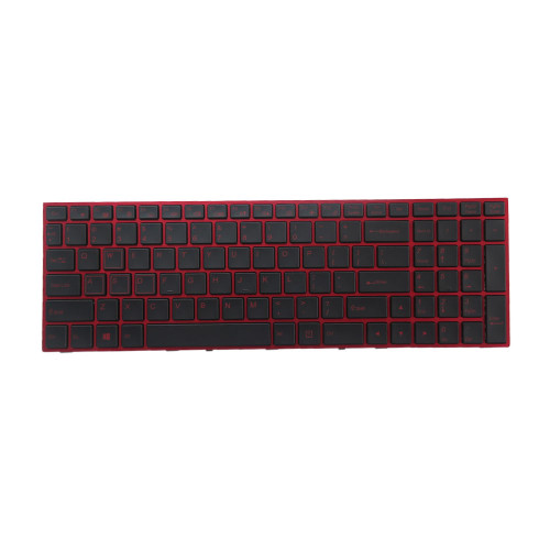 Laptop With Red Backlit Keyboard With Red Words For BTO X•BOOK 17CL68 N170SD English US Black With Black Frame New