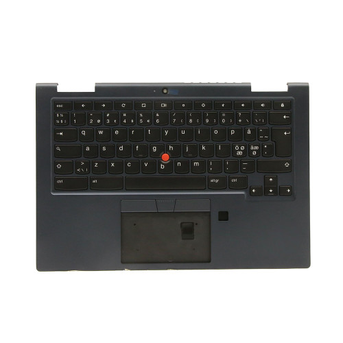 Laptop PalmRest&keyboard For Lenovo ThinkPad C13 Yoga Gen 1 Chromebook 5M10Z54486 Nordic NR ND With Backlight With Fingerprint Camera Hole Black New