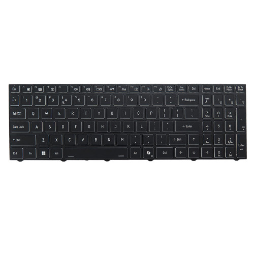 Laptop No Backlit Keyboard For CLEVO PD70PNT PD70PNT (-D)(-G) PD70PNT1 PD70PNT1 (-D)(-G) PD70SND PD70SND (-D)(-G) United States US With AI Key Black Frame New