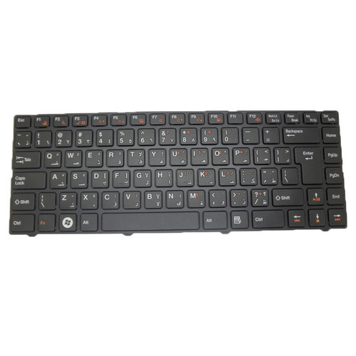 Black Laptop Replacement Keyboard For Login QAT10 VAW70 Arabia AR With Black Frame New