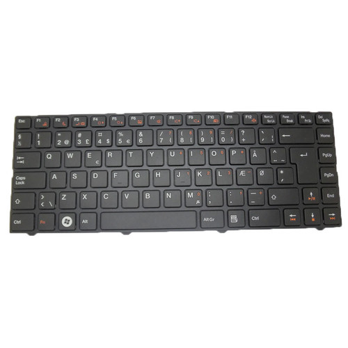 Black Laptop Replacement Keyboard For Login QAT10 VAW70 Danish DM With Black Frame New