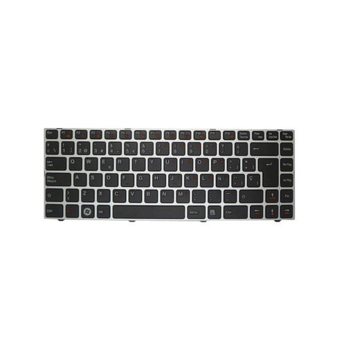 Black Laptop Replacement Keyboard For Login QAT10 VAW70 Spanish SP With Silver Frame New