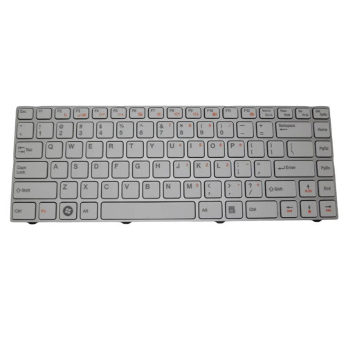 White Laptop Replacement Keyboard For Login QAT10 VAW70 English US With Silver Frame New