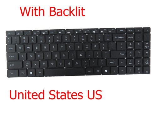 Laptop Keyboard MB3307002 HK330-7A1 United States US Black Without Frame With Backlit