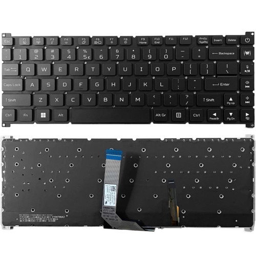 Laptop RGB Backlit Keyboard For ACER Predator Triton 300 SE PT314-52s PT314-52s-747P English US Black NO Frame New