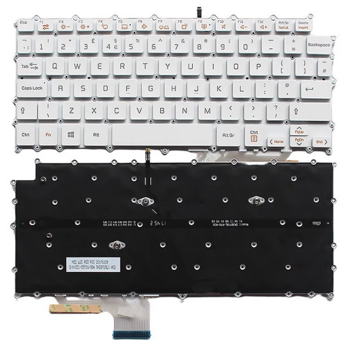 Laptop Backlit Keyboard For LG 14T90N 14T990 14TD990 LG14T99 14Z90N 14Z90N-N 14ZD90N 14ZD90N-V United Kingdom UK White New