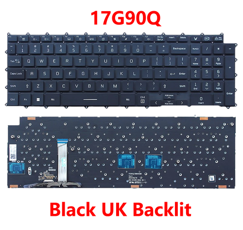 Laptop Backlit Keyboard For LG 17G90Q United Kingdom UK Black New