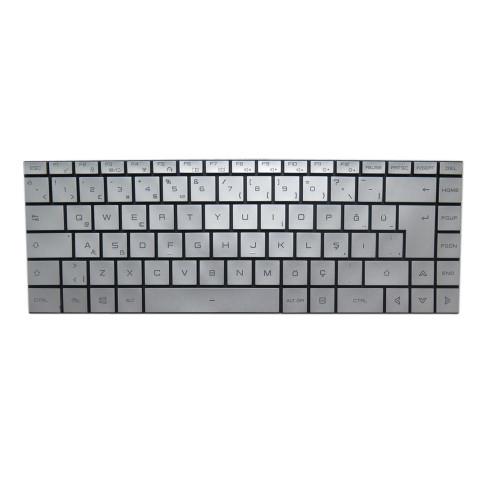 Laptop Keyboard For Monster Huma H5 V2.1 Silver Without Frame Turkish TR With Backlit New